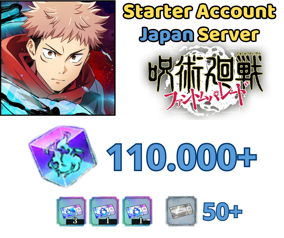 [JP] 110000+ Cube Jujutsu Kaisen: Phantom Parade Reroll Account